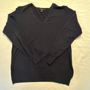 Banana Republic Navy V Neck Sweater Women’s XL Cotton Blend Lightweight